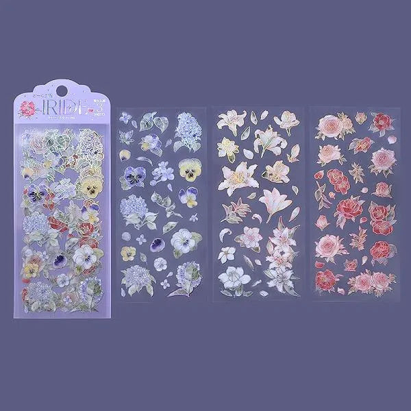 IRIDE Aurora Foil Clear Sticker Vol.1 - Flower Blooming - Techo Treats