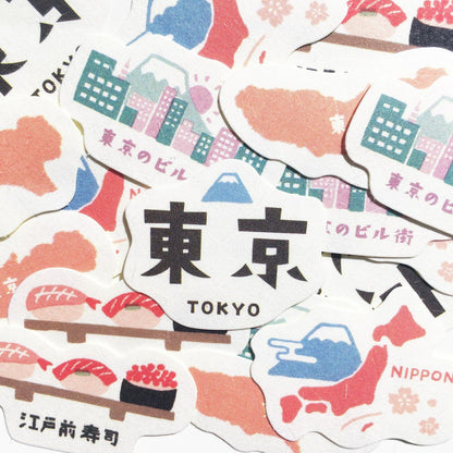 Japan Trip Washi Flake Seal - Tokyo - Furukawa Shiko - Default Title by Techo Treats Stationery