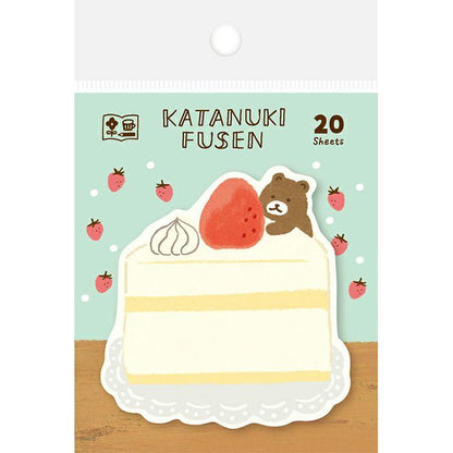 Katanuki Die-cut Sticky Notes - Cake and Bear - Techo Treats