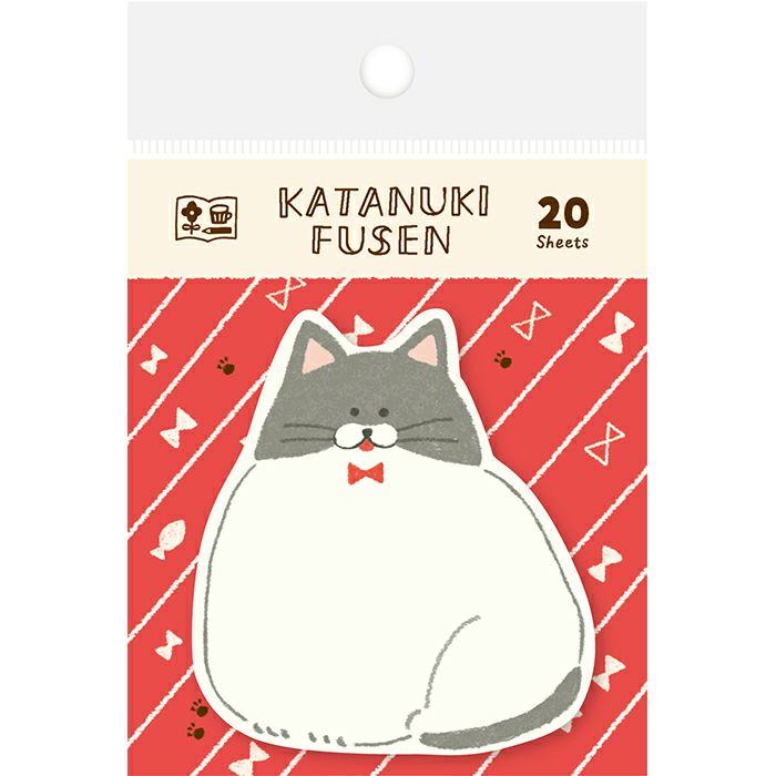 Katanuki Die-cut Sticky Notes - Cat - Techo Treats