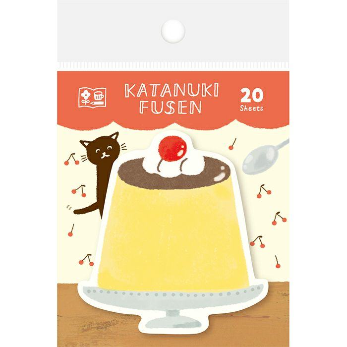 Katanuki Fusen Die-cut Sticky Note - Pudding - Techo Treats