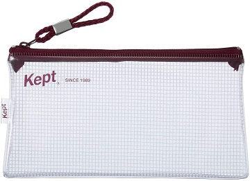 Kept Clear Pen Case (Flat) - Burgundy - Techo Treats