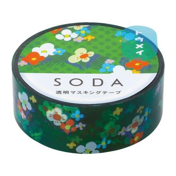 King Jim SODA Decoration Tape Vol.4 - 15mm Flowers on Grass - Default Title by Techo Treats Stationery