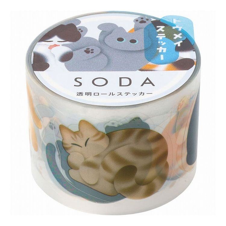 King Jim SODA Decoration Tape Vol.4 - 30mm Resting Cat (Pre-cut) - Default Title by Techo Treats Stationery
