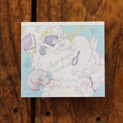 Kira Imai x Raimu Taya Block Memo - Sweet dream with cat - cozyca products - Default Title by Techo Treats Stationery