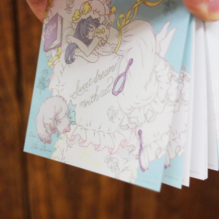 Kira Imai x Raimu Taya Block Memo - Sweet dream with cat - cozyca products - Default Title by Techo Treats Stationery