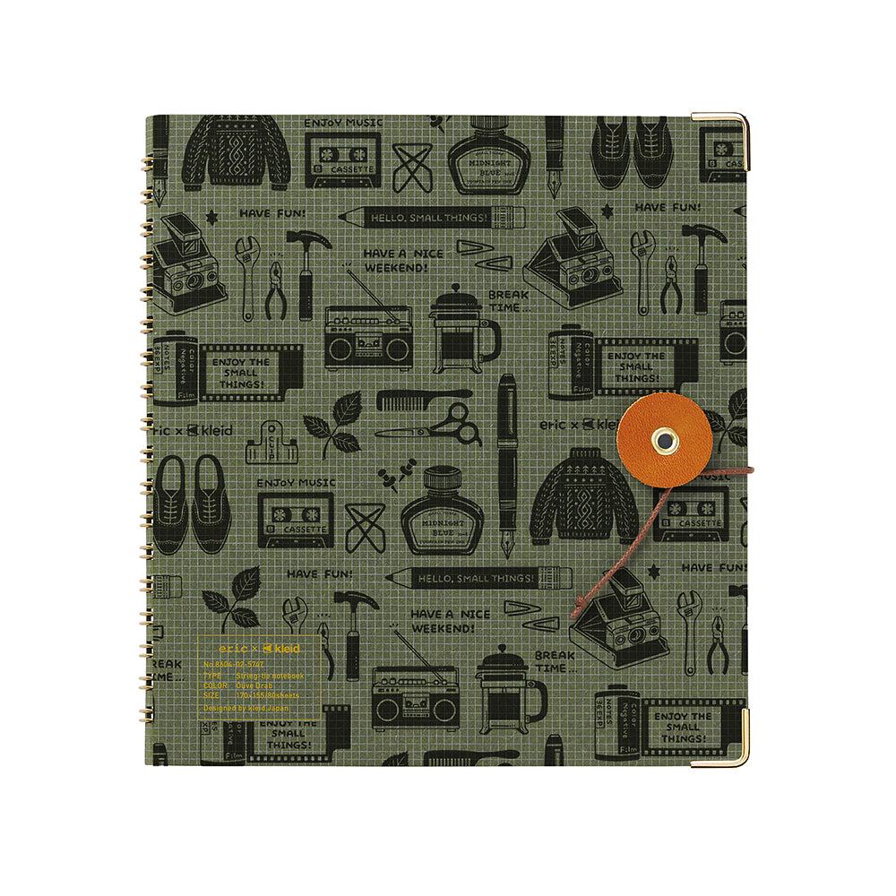 Kleid x eric String-tie Notebook - Olive Drab - Techo Treats