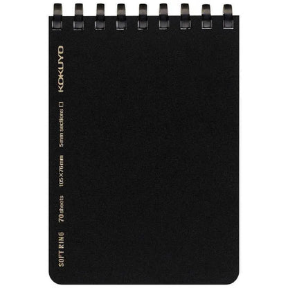 KOKUYO Soft Ring A7 Memo (Grid) - Black - Default Title by Techo Treats Stationery