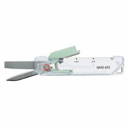 KOKUYO TRANSPARENT MECHANISM Series 2-Way Compact Scissors HAKO-AKE - Green - Default Title by Techo Treats Stationery