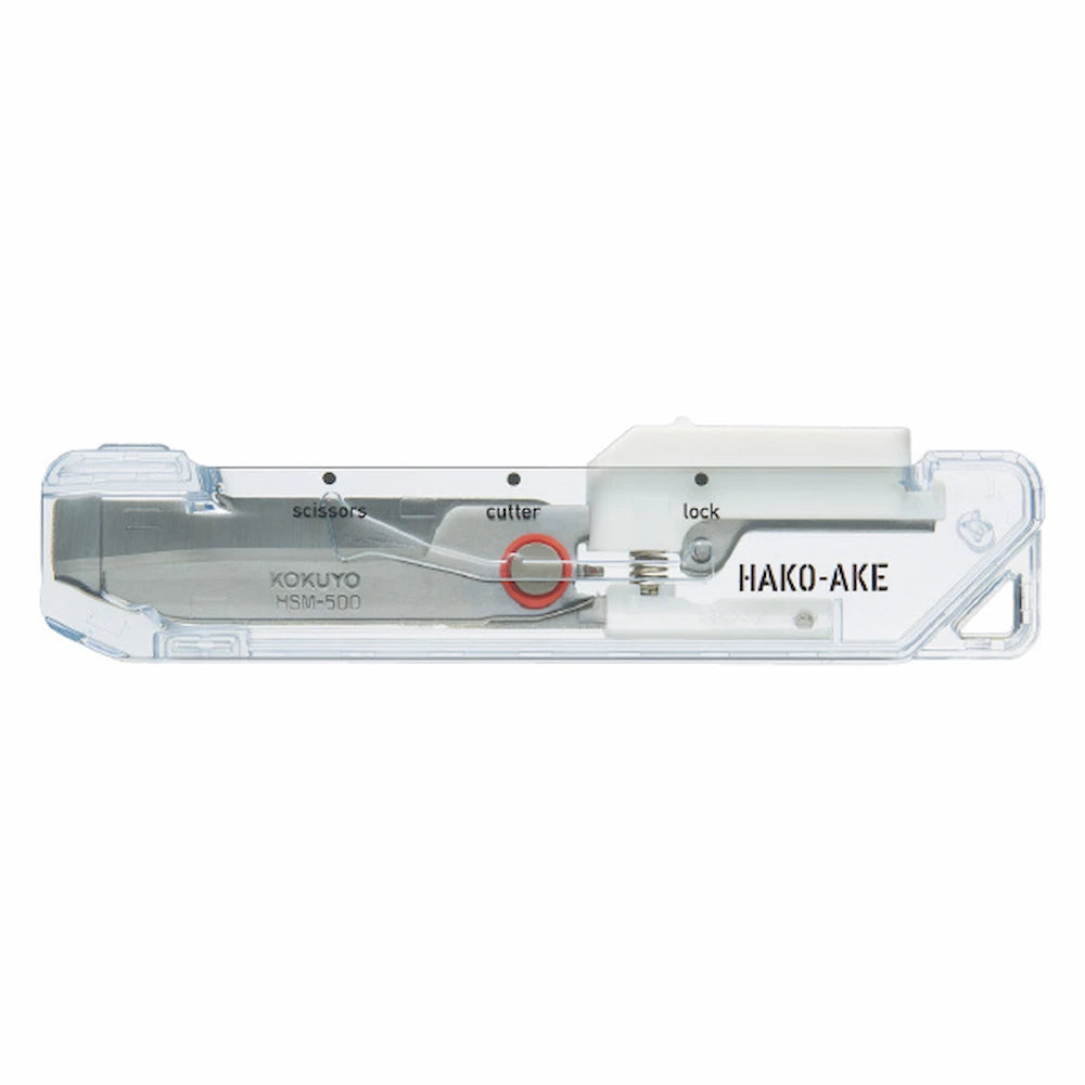 KOKUYO TRANSPARENT MECHANISM Series 2-Way Compact Scissors HAKO-AKE - White - Default Title by Techo Treats Stationery