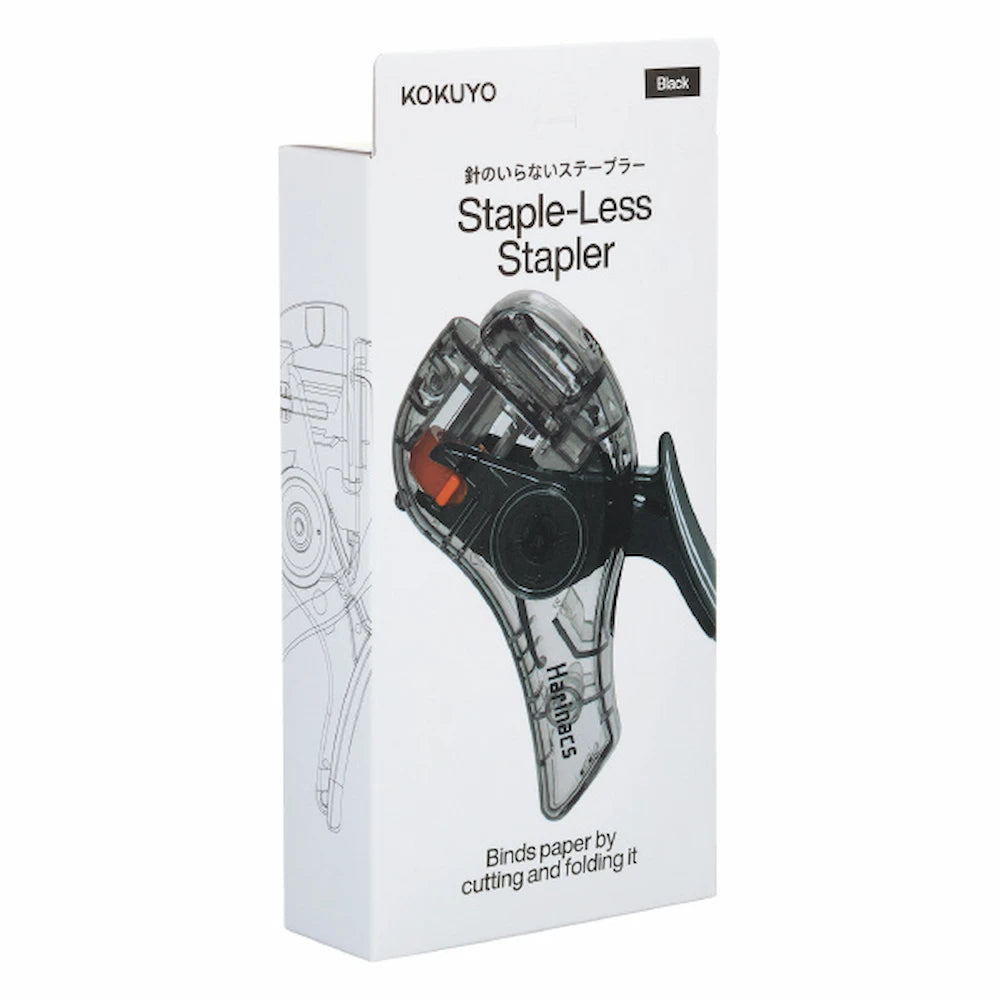 KOKUYO TRANSPARENT MECHANISM Series Stapleless Stapler Harinacs - Black - Default Title by Techo Treats Stationery