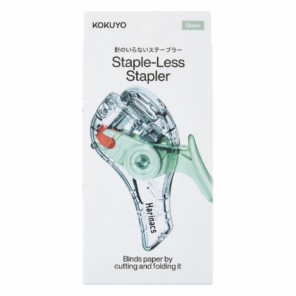 KOKUYO TRANSPARENT MECHANISM Series Stapleless Stapler Harinacs - Green - Default Title by Techo Treats Stationery