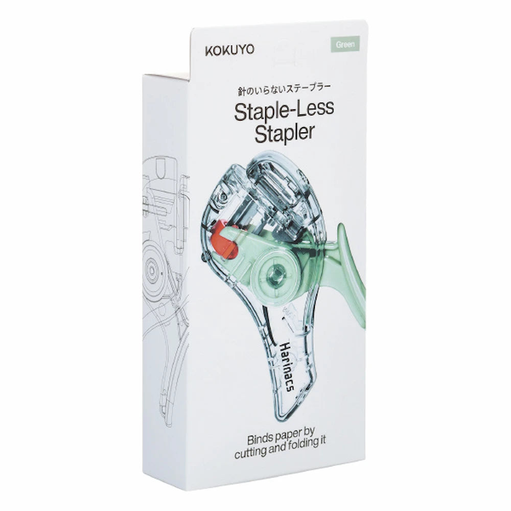KOKUYO TRANSPARENT MECHANISM Series Stapleless Stapler Harinacs - Green - Default Title by Techo Treats Stationery