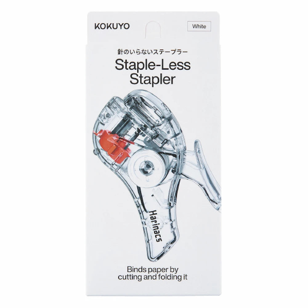KOKUYO TRANSPARENT MECHANISM Series Stapleless Stapler Harinacs - White - Default Title by Techo Treats Stationery