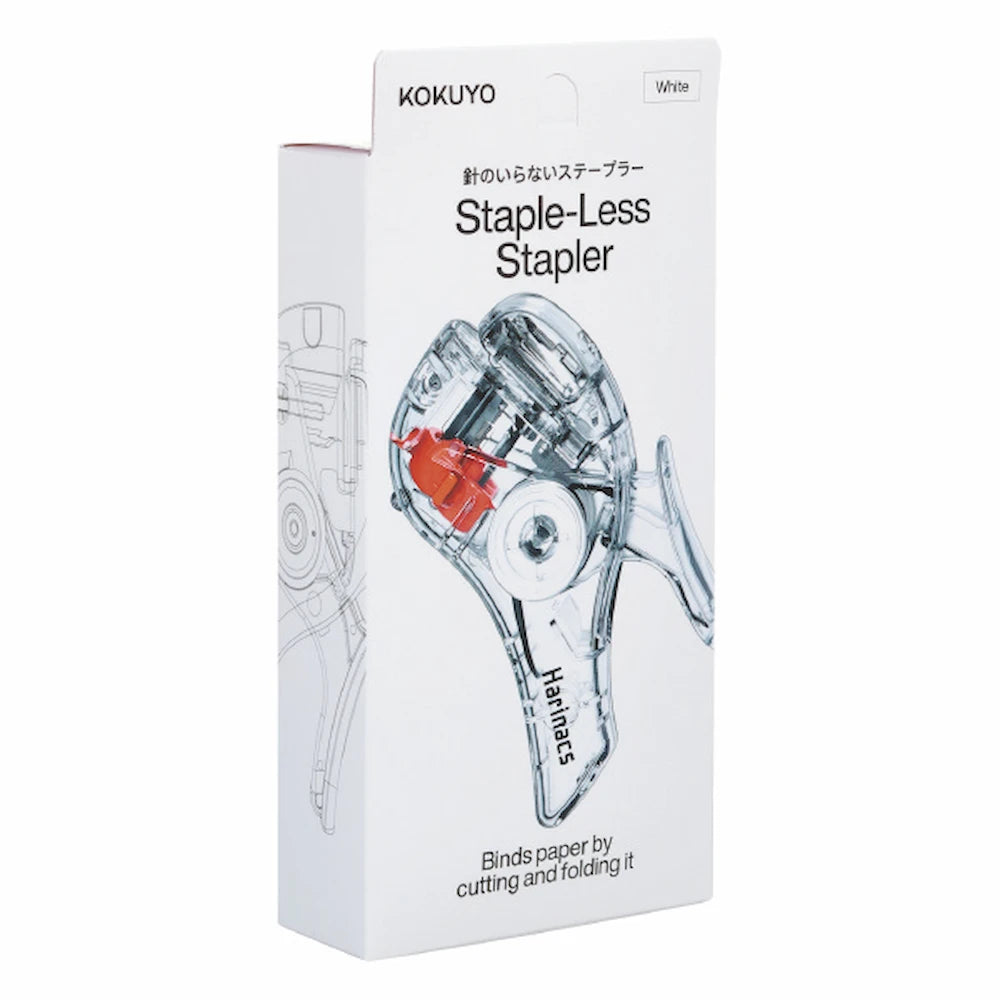 KOKUYO TRANSPARENT MECHANISM Series Stapleless Stapler Harinacs - White - Default Title by Techo Treats Stationery