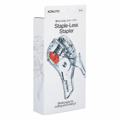 KOKUYO TRANSPARENT MECHANISM Series Stapleless Stapler Harinacs - White - Default Title by Techo Treats Stationery