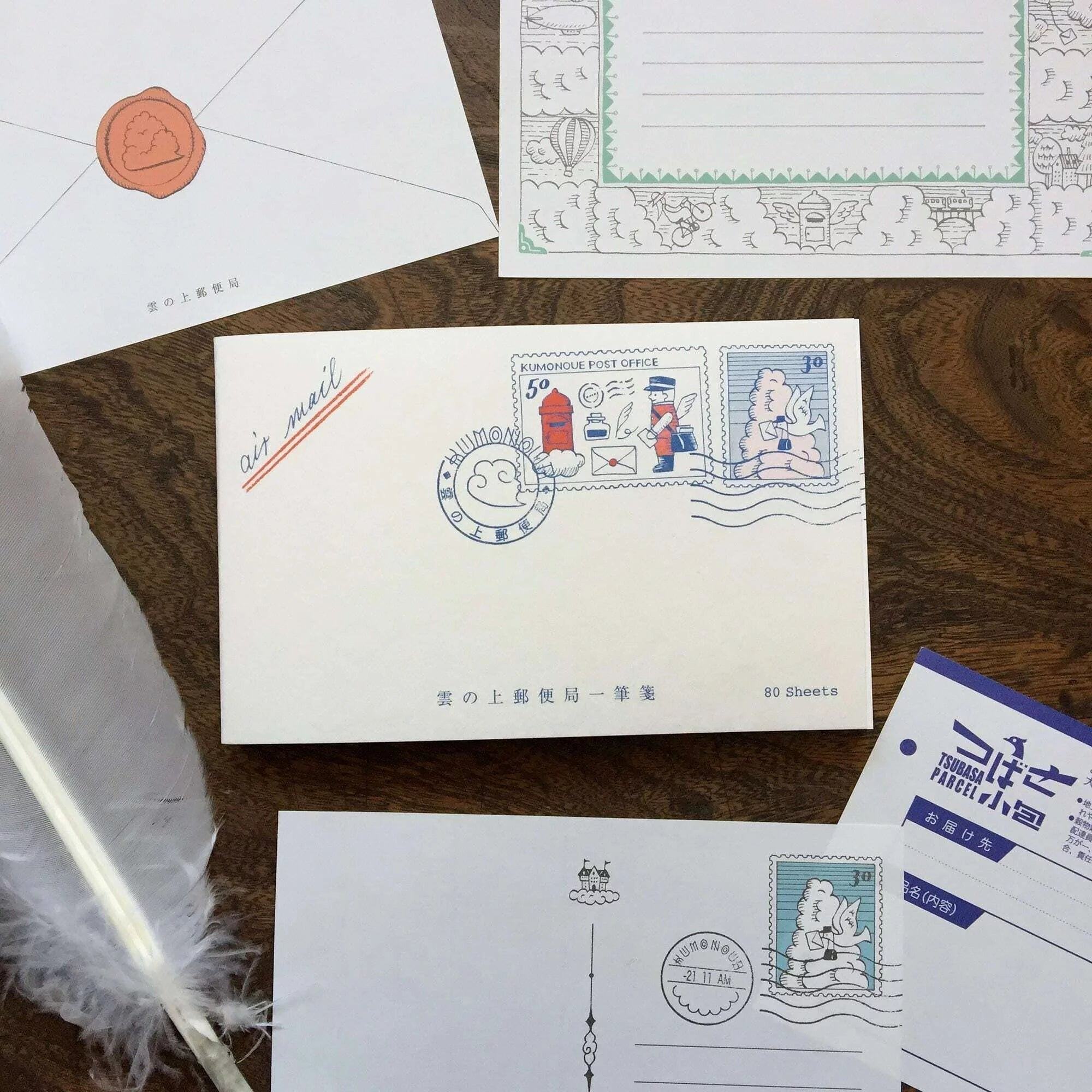 LIFE Kyupodo Cloud Post Office One-stroke Paper - Morning Letter - Default Title by Techo Treats Stationery