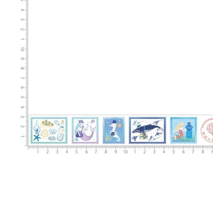 LIFE Kyupodo Masking Tape - Coral Reef Stamps - Default Title by Techo Treats Stationery