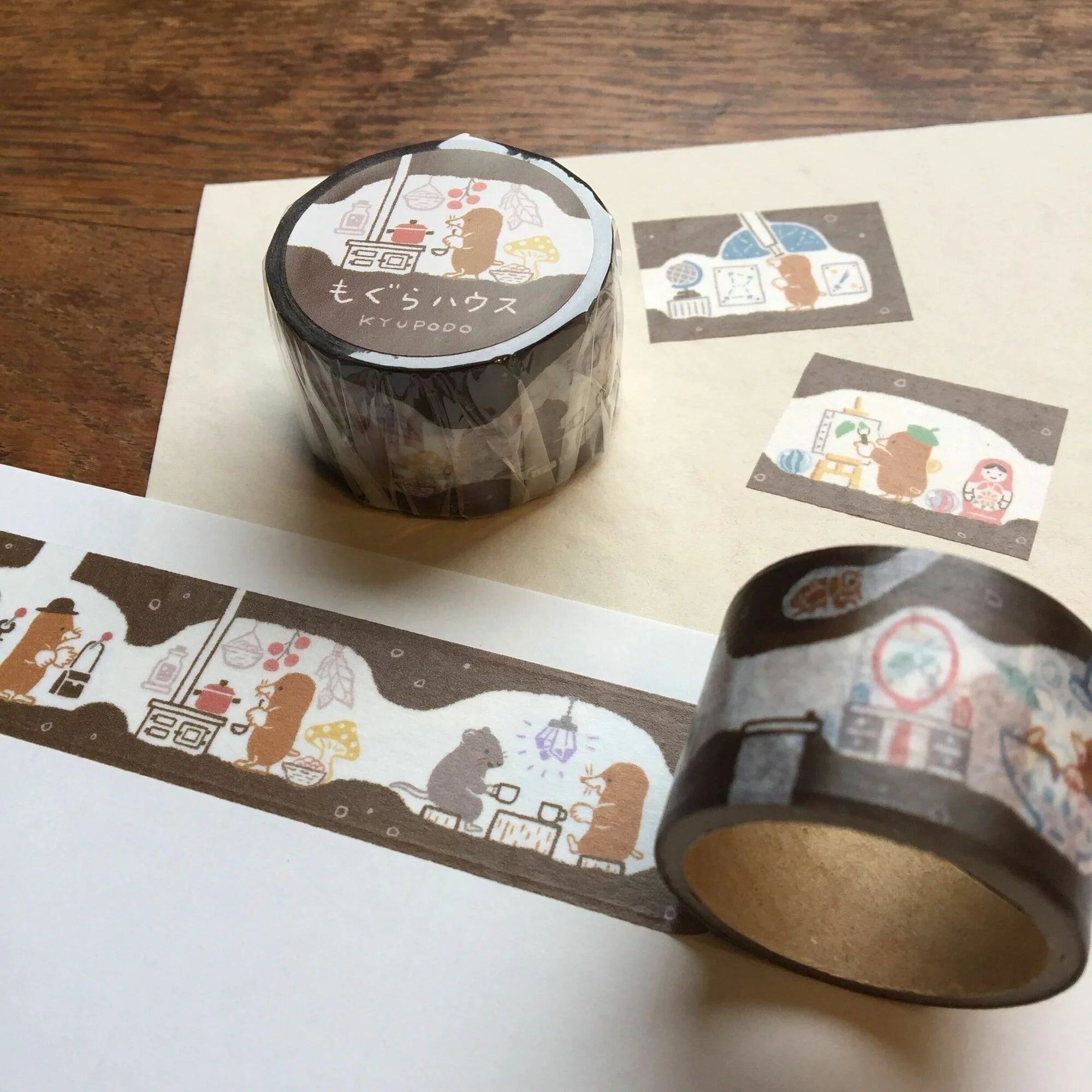 LIFE Kyupodo Masking Tape - Mogura House - Default Title by Techo Treats Stationery
