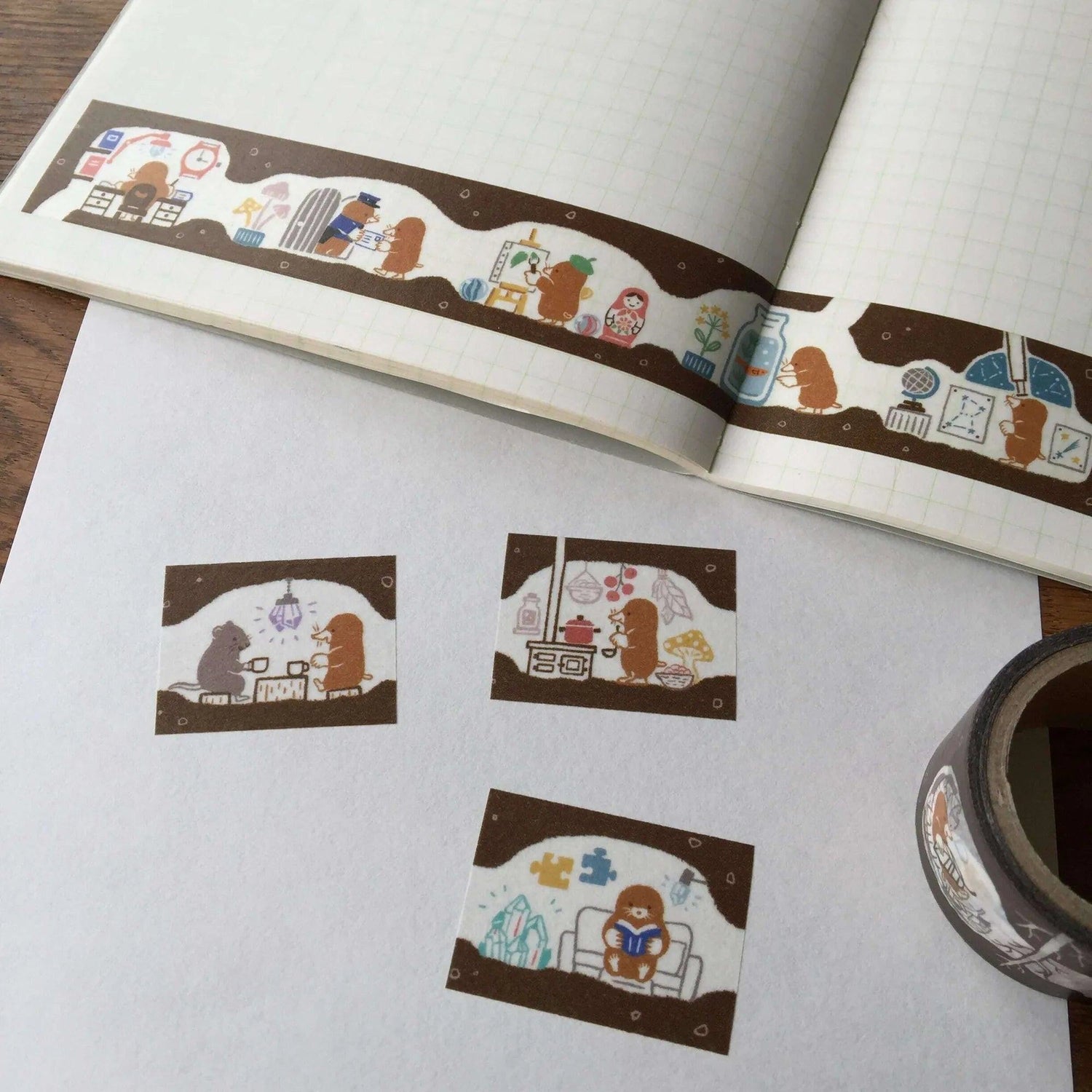 LIFE Kyupodo Masking Tape - Mogura House - Default Title by Techo Treats Stationery