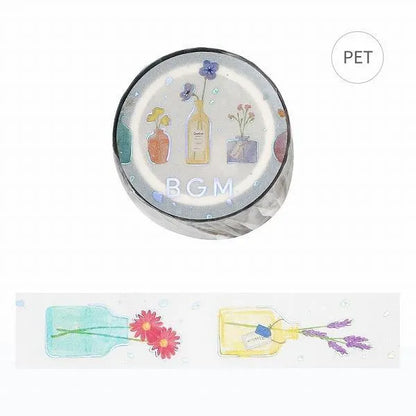 LIFE Series Foil-stamped Clear Tape 20mm - Flower Vase - Techo Treats