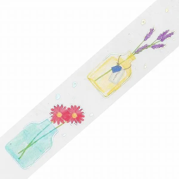 LIFE Series Foil-stamped Clear Tape 20mm - Flower Vase - Techo Treats