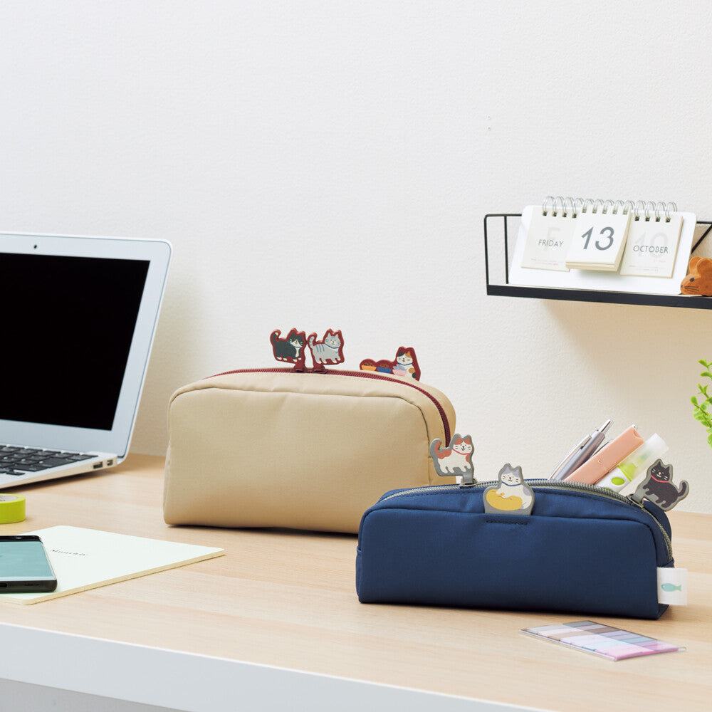 LIHIT LAB Box Pen Pouch (L) - Indigo Blue - Cat&
