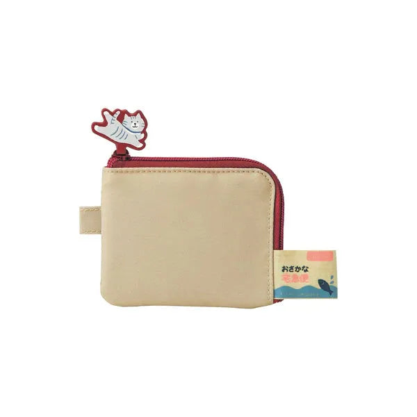 LIHIT LAB Flat Card Pouch - Biscuit Beige - Cat&