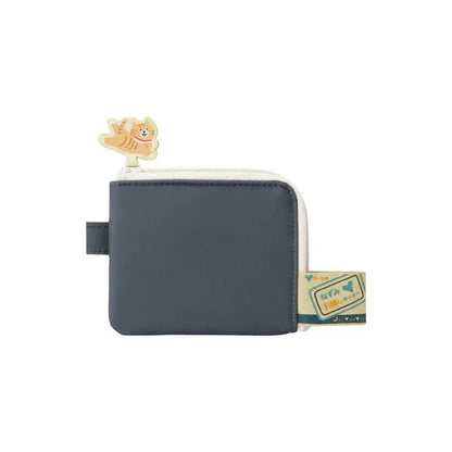 LIHIT LAB Flat Card Pouch - Charcoal Black - Cat&