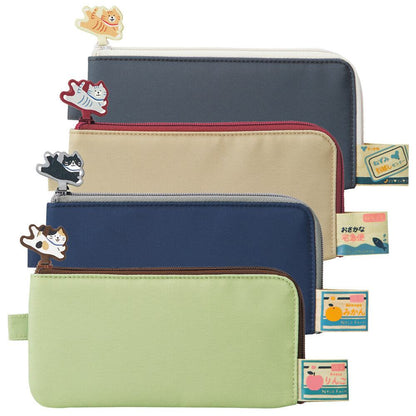 LIHIT LAB Flat Pen Pouch - Biscuit Beige - Cat&