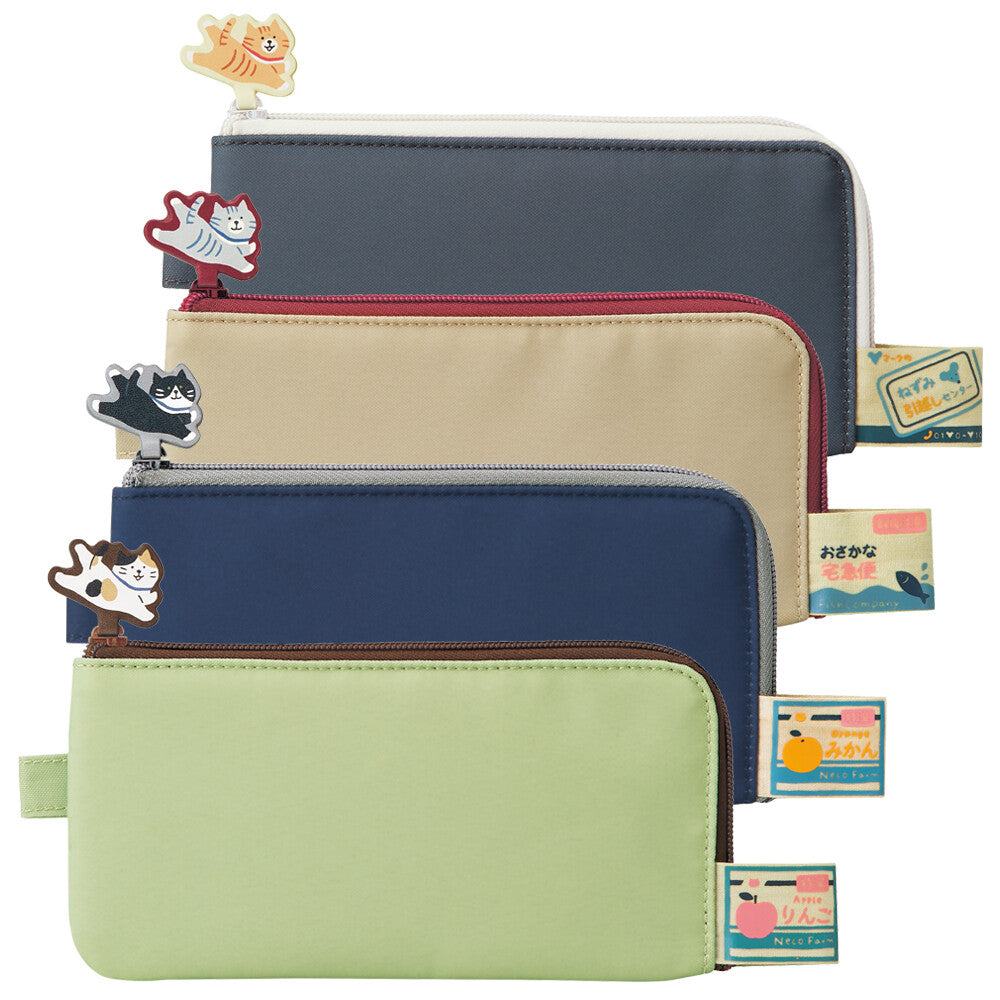 LIHIT LAB Flat Pen Pouch - Indigo Blue - Cat&