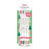 (Limited) Picture Book Series CLiCKART Water-based Marker - 4-color Set A - Techo Treats