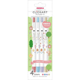 (Limited) Picture Book Series CLiCKART Water-based Marker - 4-color Set B - Techo Treats