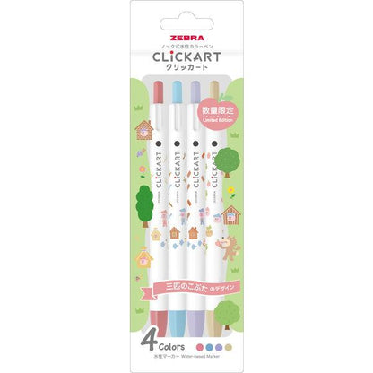 (Limited) Picture Book Series CLiCKART Water-based Marker - 4-color Set B - Techo Treats