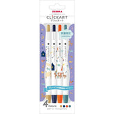 (Limited) Picture Book Series CLiCKART Water-based Marker - 4-color Set C - Techo Treats