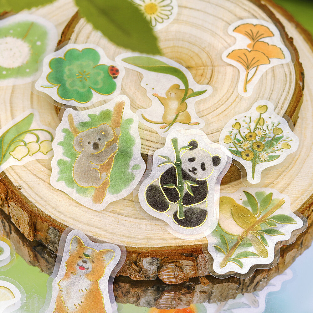 Little Forest Foil-stamped Flake Seal - Green - Techo Treats