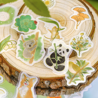 Little Forest Foil-stamped Flake Seal - Green - Techo Treats