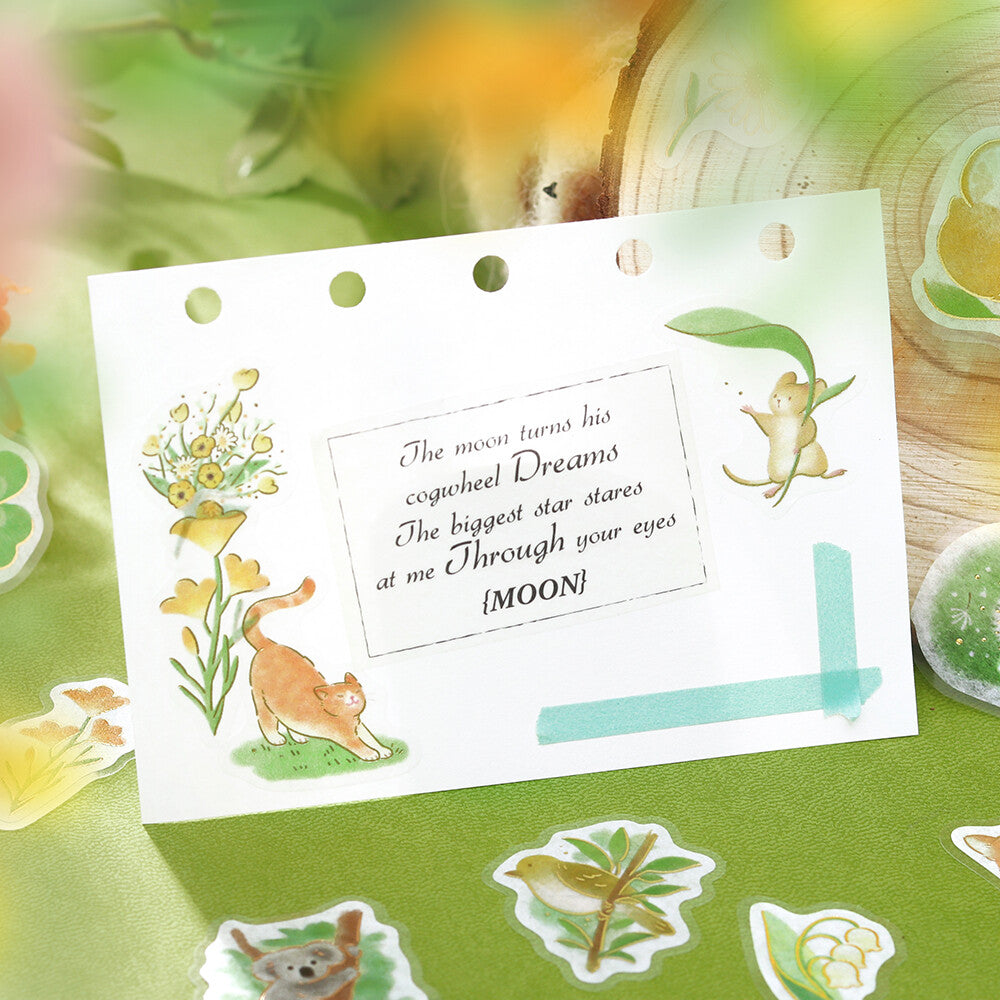 Little Forest Foil-stamped Flake Seal - Green - Techo Treats