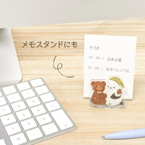 Mattari Animals 2-way Acrylic Clip - Shimaenaga Long-tailed Tit - NB Co - Default Title by Techo Treats Stationery