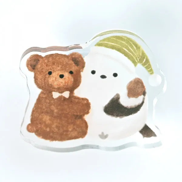 Mattari Animals 2-way Acrylic Clip - Shimaenaga Long-tailed Tit