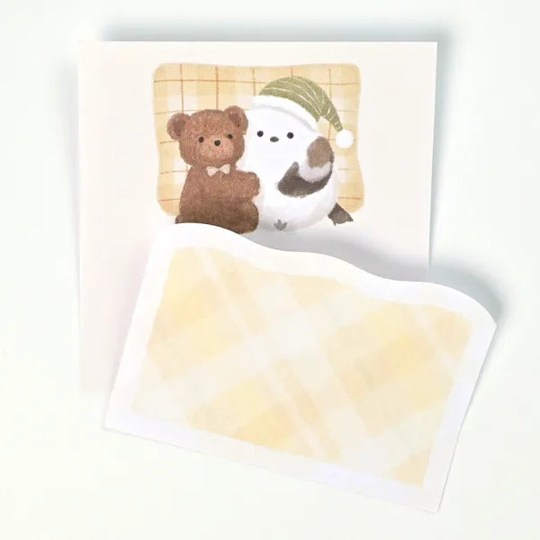 Mattari Animals Die-cut Sticky Notes (Night) - Shimaenaga Long-tailed Tit - NB Co - Default Title by Techo Treats Stationery