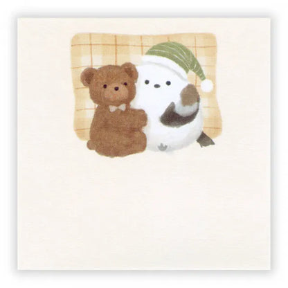 Mattari Animals Die-cut Sticky Notes (Night) - Shimaenaga Long-tailed Tit - NB Co - Default Title by Techo Treats Stationery