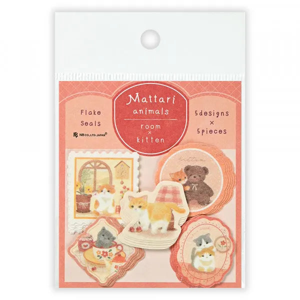 Mattari Animals Flake Stickers (Day) - Kitten - NB Co - Default Title by Techo Treats Stationery