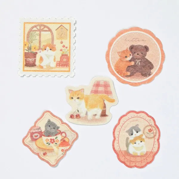 Mattari Animals Flake Stickers (Day) - Kitten
