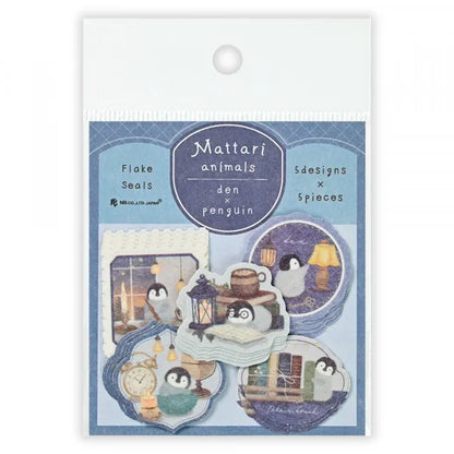 Mattari Animals Flake Stickers (Day) - Penguin - NB Co - Default Title by Techo Treats Stationery