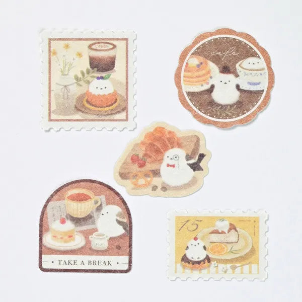 Mattari Animals Flake Stickers (Day) - Shimaenaga Long-tailed Tit - NB Co - Default Title by Techo Treats Stationery