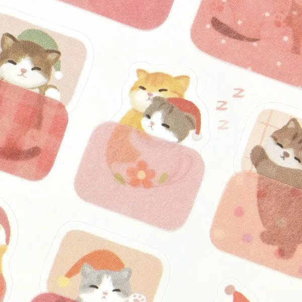 Mattari Animals Sticker Sheet (Night) - Kitten - NB Co - Default Title by Techo Treats Stationery