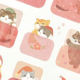 Mattari Animals Sticker Sheet (Night) - Kitten - NB Co - Default Title by Techo Treats Stationery