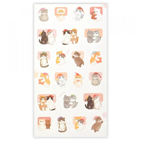 Mattari Animals Sticker Sheet (Night) - Kitten - NB Co - Default Title by Techo Treats Stationery