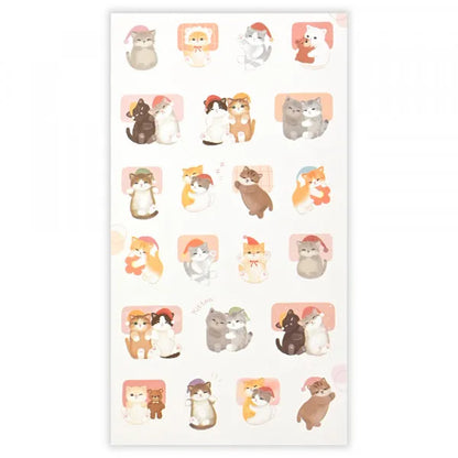 Mattari Animals Sticker Sheet (Night) - Kitten - NB Co - Default Title by Techo Treats Stationery